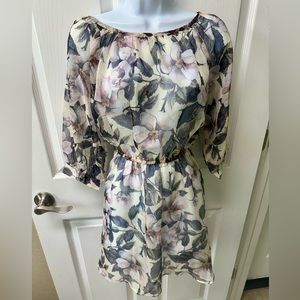 Sheer Floral Dress Tunic - NWOT Size Lrg